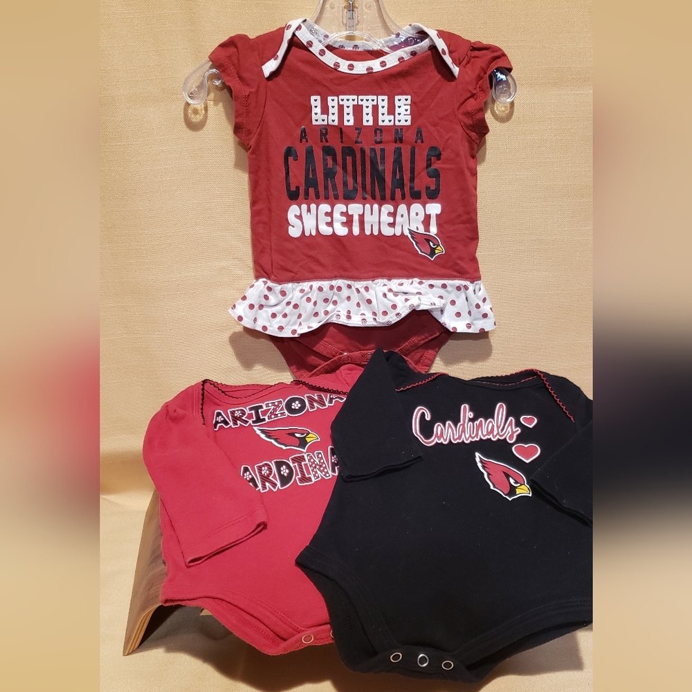 NFL Arizona Cardinals Football Girls Onesie Bundle